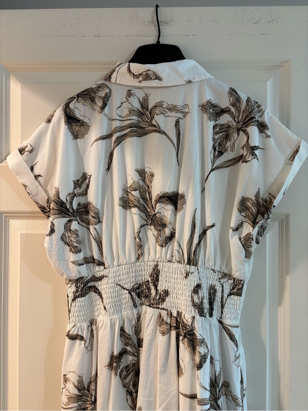 entro White Midi Shirt Dress with Brown Floral Print - Picture 8 of 10